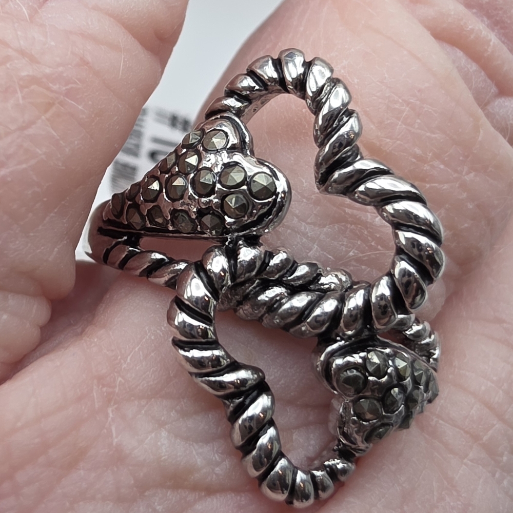 Silver Heart Knot Ring (914)